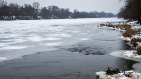 Figyelmeztetés a befagyott folyók és holtágak jegére