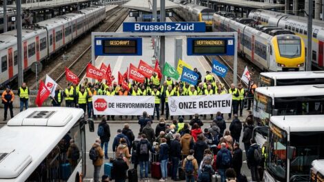 Ötnapos sztrájk a belga közlekedésben