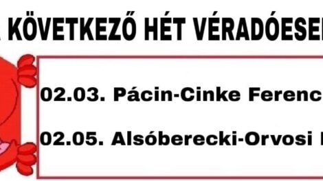 Folytatódnak a véradóesemények a térségben