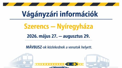 Karbantartási munkák miatt változik a közlekedés a Szerencs-Nyíregyháza vasútvonalon