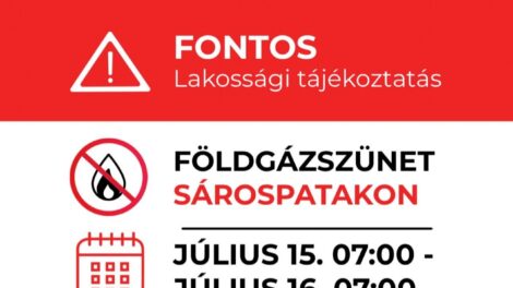 Teljes gázszünet lesz Sárospatakon július közepén